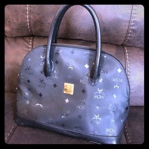 MCM women black leather bag
